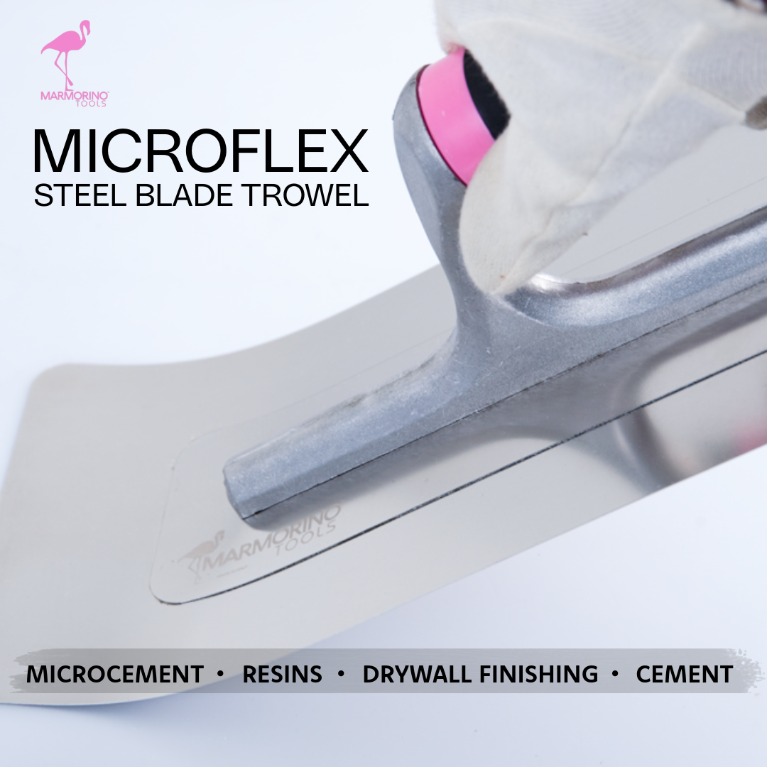 Large Flexible steel trowel for microcement layering, resins and plaster finishes