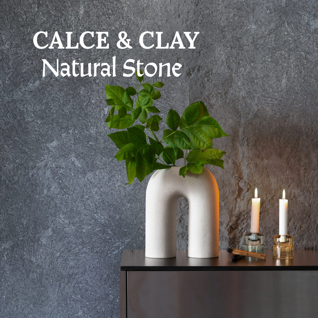Calce & Clay natural stone finish with earthy tones and matte stone-like texture
